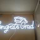 Congrats Grad Neon Sign 25.31x 9.64Inch large Graduation Neon Sign for Backdrop Grad Led Sign Graduation Light Up signs Neon Light With Graduation Cap Scroll for Class Of 2026 Party Celebrations