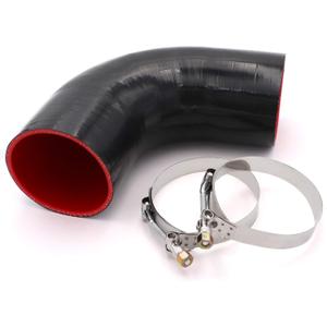 90 Degree Elbow Coupler Silicone Hose 4-Ply 4-inch for Turbo/Intercooler/Intake Piping,Length 120mm Thickness 5mm with T-Bolt Clamp