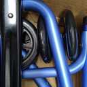 Walkers for Seniors & Adults, Folding Mobility Frame with 2 Skis & Dual 5 Inch Wheels, Lightweight Adjustable Height, Compact Standard Design, Blue