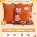 Embroidered Fall Pillow Covers 18x18 Inch - Halloween Decor Soft Cozy Throw Pillow Covers with Zipper Autumn Theme Harvest Colorful Pumpkin Cushion Covers for Living Room Couch Sofa Bed