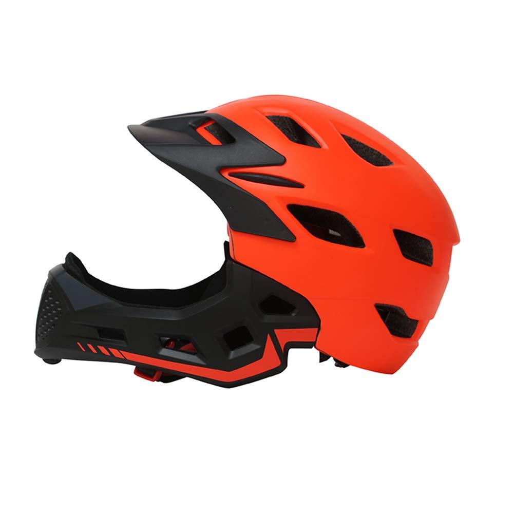 Bike Children Full Face Helmet Full Covered Kids Helmet Head Protective Gear Black S/M