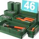 A-LuGei  & 5 Size Tool Box Organizer Tray Divider Set,Army Green Desk Drawer Organizer,Garage Organization and Storage Toolbox Accessories Rolling Tool Chest Cart WorkBench Small Part