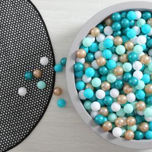 GOGOSO Ball Pit Balls for Toddler, Baby Plastic Playballs Kids Soft Pastel Pelotas Non-Toxic BPA-Free 2green+White+Gold,100 Balls