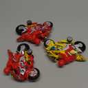 Civaner 4 Pieces Motorcycle Toys Set Miniature Motorbike Toys Plastic Friction Motorcycles Push Go Friction Powered Motorbikes for Birthday Party Favors Supplies Cake Toppers, Random Colors