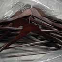 Nature Smile Luxury Mahogany Wooden Suit Hangers - 12 Pack - Wood Coat Hangers,Jacket Outerwear Shirt Hangers with Extra-Wide Shoulder, 360 Degree Swivel Hooks & Anti-Slip Bar with Screw