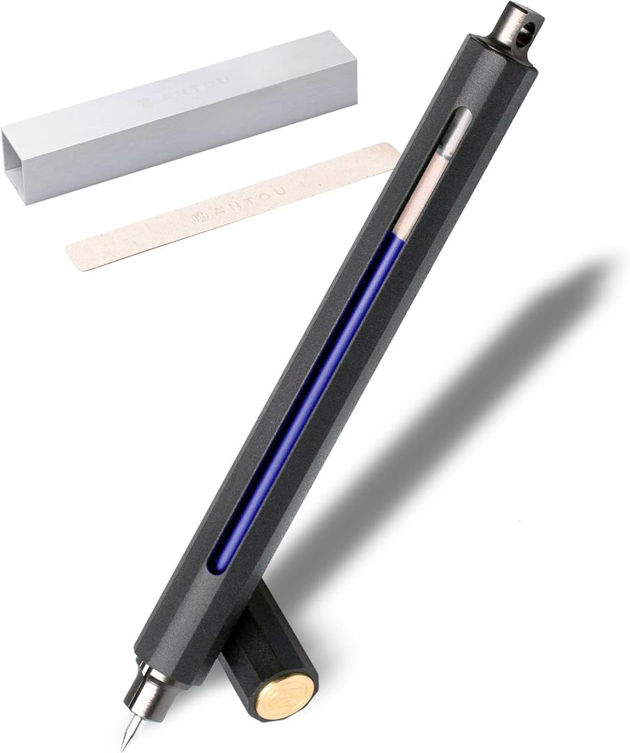 Pen C, Durable Aluminum Alloy EDC Pen, with 100+ Replacement Refills - Ballpoint, Rollerball, Gel. Auto-Adjusting Refillable Pen, Best Writing and Sketching Gift for Men and Women_Black