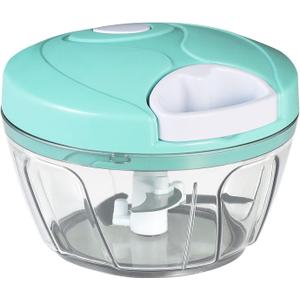 Cambom Manual Food Chopper Vegetable Cutter, Hand String Vegetable Chopper Onions Cutter for Vegetable Fruits Nuts BPA Free Food Safe Material, 550ml Clear (500ML)