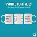 2 x Their There They're English Teacher Gifts from Students Editors Writers Teacher Appreciation Day Gifts Grammar Mugs Funny Coffee Ceramic Mug 11 oz White