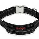 PUDIWIND No Pull Dog Collar, Adjustable 17-22in for Medium Dogs, S, Black | 17”-22” Neck Size, 1” Wide, Heavy Duty Design, Metal Buckle, Behavior Training, Daily Walking, Black