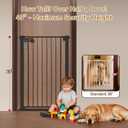 43 inch Tall Safety Dog Gate Adjustable 29.7-45.2inch Extra-Wide Metal Pet Gate Drill-Free Pressure-Mount Installation kit Self-Closing Cat Gate for Stairwells、Doorways（Black）
