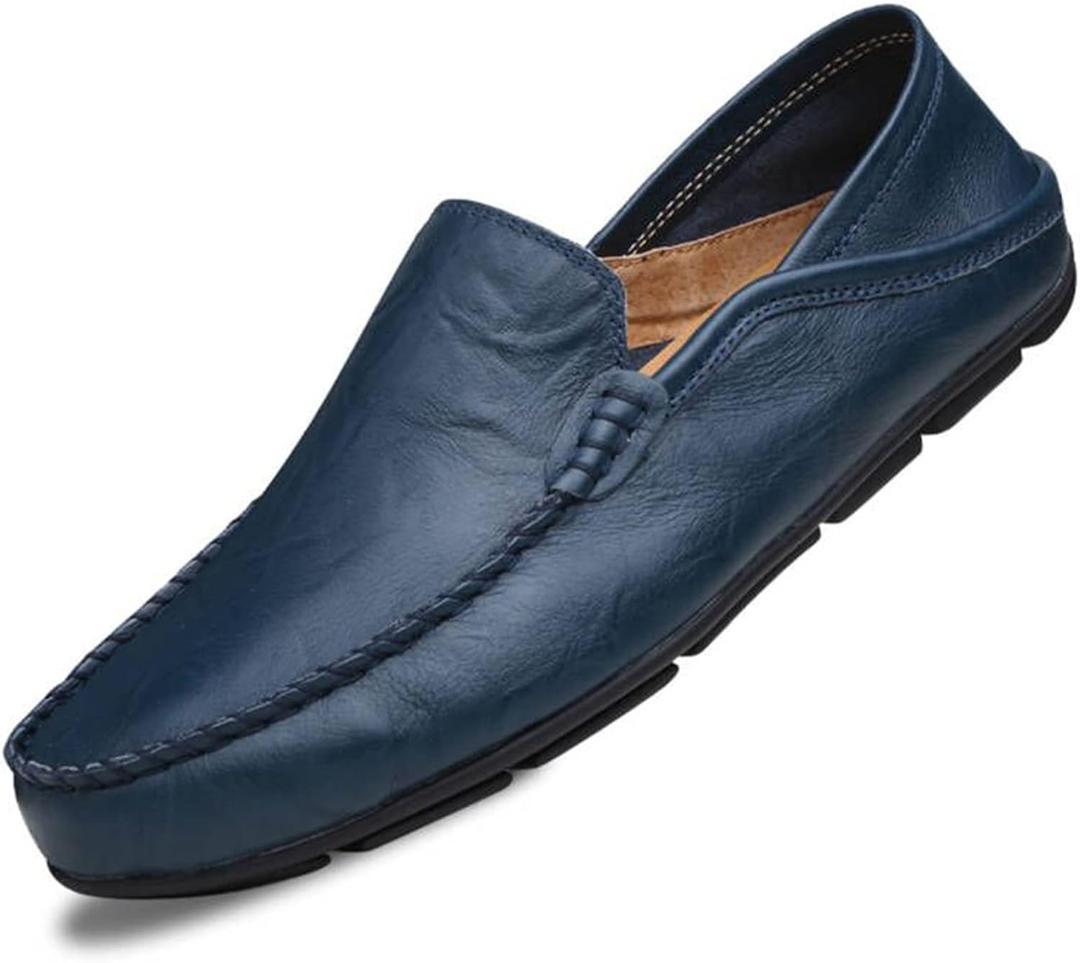 Go Tour Men's Premium Genuine Leather Casual Slip on Loafers Breathable Driving Shoes Fashion Slipper (7)