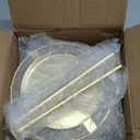 Ysenchan 360 Rotating Sunglass Organizer  Gold Glasses Holder with Wooden Tray Base, Eyeglass & Sunglasses Organizer for Desk, Dresser, Tabletop, and Home Decor