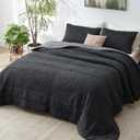 Bedsure King Comforter Set - Cooling and Warm Bed Set, Charcoal Black Reversible Bedding for All Season, 3 Pieces, 1 King Size Comforter (102"x90") and 2 Pillow Cases (20"x36") (03 - Charcoal Black - Reversible)