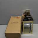 JHY DESIGN 15" H Stainless Steel Decorative Candle Lanterns with Tempered Glass Vintage Elegance for Indoor Outdoor Events Parties and Weddings(Gold)