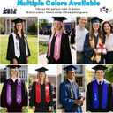 60 Inch Graduation Stole, Plain Graduation Sash Unisex Graduation Stole Class of 2026 2025 for Academic and Choral (Pink)