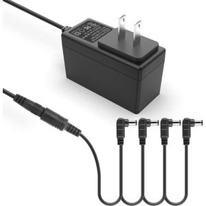 Guitar Pedal Power Supply, 9V, 1A, BOSS PSA Adapter 9V DC Power Supply for Guitar Pedals Keyboard Pedalboard BOSS PSA, 9 Volt 1 Amp DC Power Cord AdapterTip Negative&4 Way Daisy Chain Pedal Cables