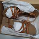 Veittes Women's Flat Slide Sandals-Adjustable Double Elastic Bands,Crossover Straps,Fashion Casual Summer Flat Sandals. (11, Vt2207023light Brown)