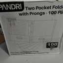 Two Pocket Folders, PANDRI 100 Pack Two Pocket Folders with Prongs, Designed for Office and Classroom, Assorted 5 Colors 2 Pocket 3 Prong Folders