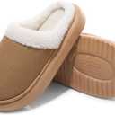 SHIBEVER Fuzzy Slippers Women Indoor: Memory Foam Warm House Shoes - Slip On Closed Toe Comfy Bedroom Slippers Women (7.5-8, 73-chestnut)