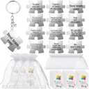 Tondiamo 12/24/36 Set Metal Team Appreciation Gift for Employee Staff Bulk Thank You Team Puzzle Piece Keychain with Card Bag