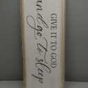 comurdyo Christ Religious Wall Decor Give It To God And Go To Sleep Sign 40"15" for Christian Prayer Holy Modern Rustic Simple Master Bedroom Above Over Bed Wall Decor Plaque Hanging (Wood)