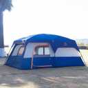 KTT Extra Large Tent 12 Person(B),Family Cabin Tents,2 Rooms,3 Doors and 3 Windows with Mesh,Straight Wall,Waterproof,Double Layer,Big Tent for Outdoor,Picnic,Camping,Family Gathering