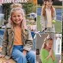 3 Pack Girl's 3/4 Sleeve T-Shirts Soft V Neck Tops Loose Fit Shirts Basic Lightweight Blouses Cute Summer Tees