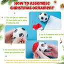 Leyndo 24 Pcs Sport Balls Christmas Ornaments Bulk Basketball Football Ornaments with Removable Santa Hat for Christmas Tree Decorations Xmas Tree Hanging for Party Gift Filler (Balls)