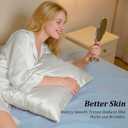 Satin Pillowcases, Similar to Mulberry Silk Pillowcase for Hair and Skin Pillow Cases Standard Size with Envelope Closure Soft and Cooling Gift for Women Men Beauty Sleep (2Pack 20x30 Inches) (White)