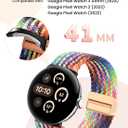 Bands for Google Pixel Watch 4 3 41mm/Pixel Watch 2/Pixel Watch Band - Upgraded Magnetic Clasp Connector Stretchy Braided Sport Replacement Straps for Men Women, No Gap, Breathable
