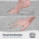 PURRUGS Bathroom Rug Non-Slip Machine Washable 30" x 60", Super Absorbent and Quick Dry Shaggy Microfiber Bath Mat, Extra Soft and Plush Bath Rug for Bathtub, Shower, and Sink, Light Grey