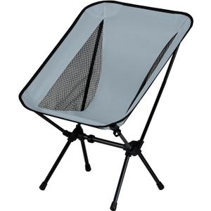 Lightweight Portable Essential Compact Camping Chair,Sturdy with X-Frame,120kg Capacity,Foldable with Carry Bag,Quick Setup for Outdoor,Hiking,Beach,Backpacking (Glacier Gray)