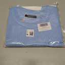 Womens Tops Crewneck Batwing Short Sleeve Shirts Ribbed Striped Casual Tee Women Oversized Loose Fit Trendy T-Shirts (Blue, S)