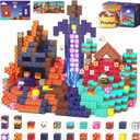154PCS Magnetic Blocks Mine Magnet World Block Cubes Toy with Magnet Board for Kids Ages 4-8, Magnetic Tiles Kids Sensory Birthday Gifts Game Toys for Boys & Girls Ages 3+