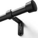 Yafex Curtain Rods 33-58 Inch, 6/8” Adjustable Black Curtain Rod for Windows, Fits 25”to 50” Window Widths, Splicing Metal Window Treatment Rods with Brackets, Easy Installation