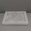 Zilukar Real Natural Marble Tray for Bathroom, Vanity, Kitchen and Desktop, Rectangle Genuine Marble Stone Tray for Jewelry, Cosmetics, Candles, Lotion, Perfume and Home Decor (12" x 8" x 1.2", White)