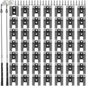 Deekin 30 Pcs Golf Club Hanger Holder Golf Club Wall Mount Rack Storage Organizer for Garage Hanger with 60 Pcs Screws for Wall Display, Grip up Type