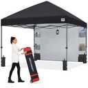 ABCCANOPY 10x10 Heavy Duty Pop Up Canopy Tent with Storage Sidewall, Black