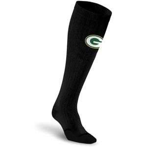 For Bare Feet NFL Adult Knee High-Performance Socks, All Black, Unisex Design, Recovery Wellness Exercise Accessory 10-12