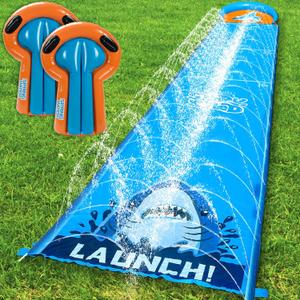Slip Water and Slide for Kids Adult Backyard, 31ft Giant Slip Splash and Slides for Adult Kids, Heavy Duty Slide with 2 Bodyboards