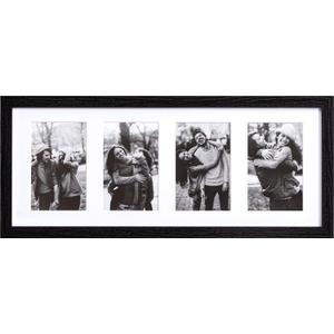 eletecpro 8x20 Collage Picture Frame with 1 Mat Display 4Pcs 4x6 Photos or 1Pc 8x20 Picture without Mat, Picture Frames Collage Wall Decor Home Decor for Wall, Black