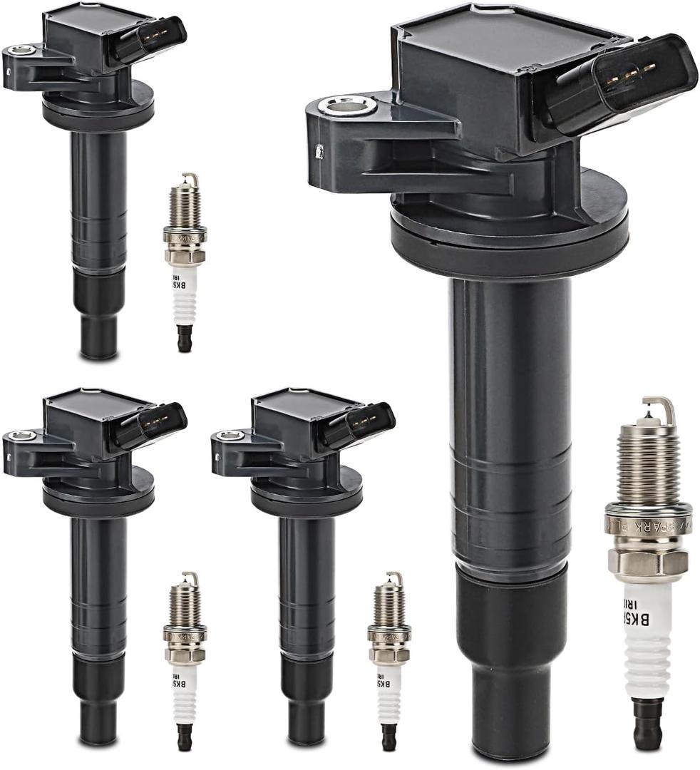 UF247 Ignition Coil & 4503 Double Iridium Spark Plug for 1999-2008 Toyota Corolla Matrix Celica MR2 Spyder/Chevy Prizm/Pontiac Vibe l4 1.8L Replaces# UF315 C1249 1ZZFE 9091902239 702526