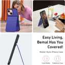 Bemal for iPhone 13 Mini Wallet Case, Built-in Card Holder, RFID Blocking, PU Leather Kickstand, Magnetic Closure, Durable Shockproof Phone Cover for Women and Men, Blue