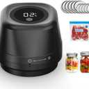 Newise Upgraded Electric Mason Jar Vacuum Sealer, 3-in-1 Automatic Vacuum Sealer Kit for Canning with Wide and Regular Mouth Mason Lids, Portable Mason Jar Sealer for Vacuum Bag, Gifts for Mom (Black)