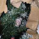 Prelit & Snowy 6 Ft Full Christmas Tree with Lights 250 LED 2-In-1 White & Multicolor 800 Frosted Tips 8 Modes Timer Pre-Decorated Pinecones Berry Metal Stand Hinged Artificial Xmas Tree Holiday Decor