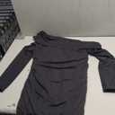 Women's Elegant Off Shoulder Long Sleeve Ruched Bodycon Cocktail Party Mini Dresses Medium