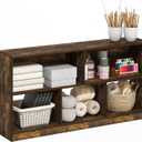 Furinno DALY Book Shelf, 5-Cube Bookshelf, Horizontal Cube Storage Organizer Bookcase, 10.9 x 47.2 x 23.6, for Living Room, Bedroom, Home Office, Amber Pine, Standard, 5-Cube