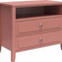 Novogratz Her Majesty 2-Drawer Nightstand, Dusty Rose