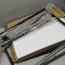 CAWS 22" W Black End Table, Tempered Glass Rectangle Side Table, Night Stand, Modern Minimalist Table, 21.97"L x 18"W x 22"H