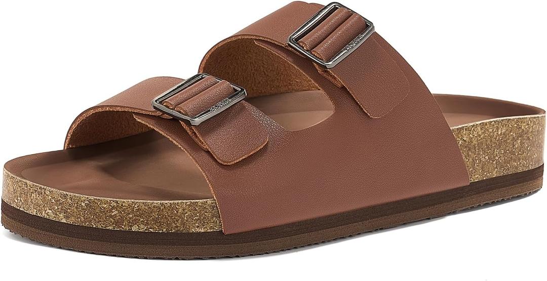ZURIN Leather Platform Sandals for Women, Chunky Sandals with Arch Support | Arch Support, Suede, Slip On, Double Buckle Footwear, for Summer Beach Walking Indoor Outdoor